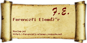 Ferenczfi Elemér névjegykártya
